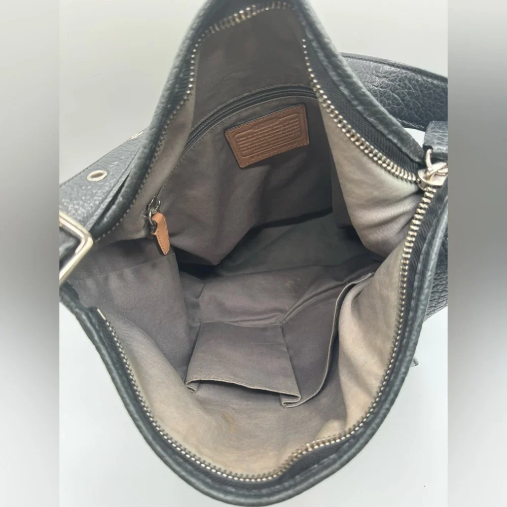 Coach Sara Black Textured Leather Shoulder Bag | Good Used Condition